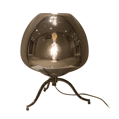 מנורת שולחן JOY E27 זכוכית אפור מעושן SEMICOM